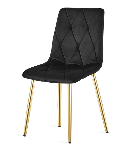 Krzesło LIBRA - czarny aksamit / nogi kolor złoty x 3