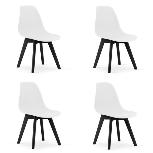 Krzesło KITO - białe / nogi czarne x 4
