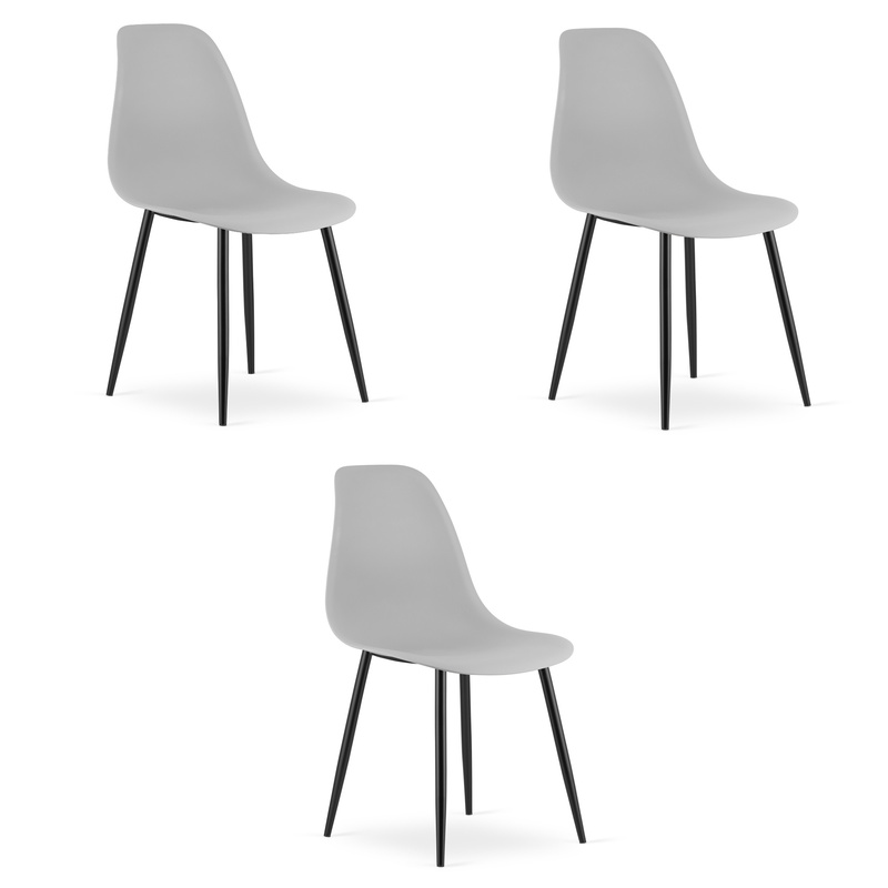 Krzesło WAT szare / nogi czarne x 3