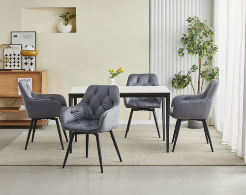 Krzesło JORK360 - ciemny szary aksamit / nogi czarne x 1