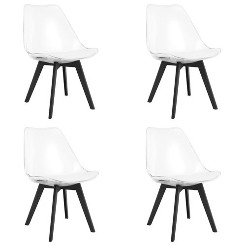 Krzesło MARK - przezroczyste / nogi czarne x 4