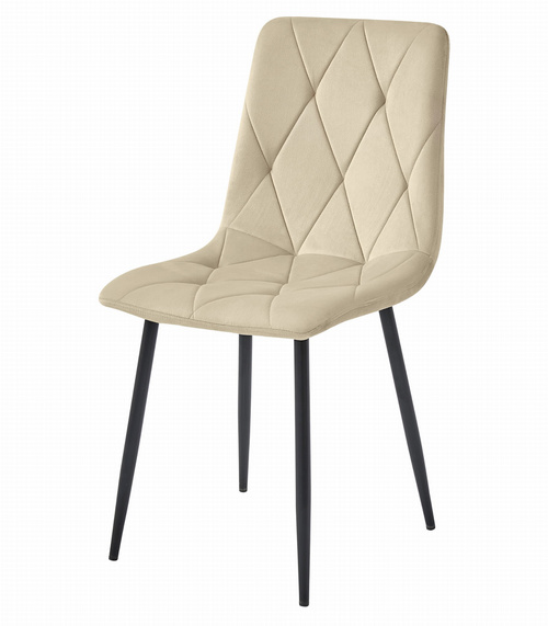 Krzesło LIBRA - jasny beż aksamit / nogi czarne x 3