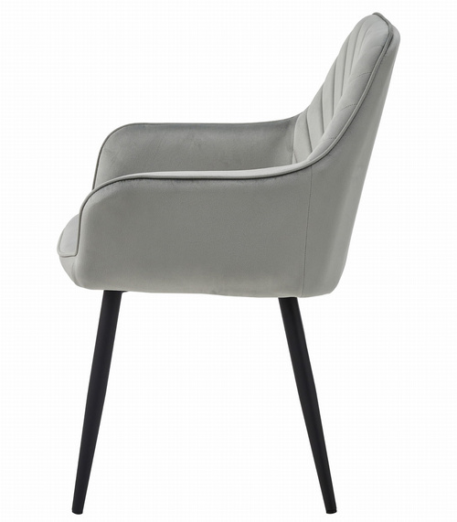 Krzesło NANA - aksamit srebrno-szary / nogi czarne x 1