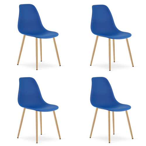 Krzesło WAT niebieskie / nogi naturalne x 4