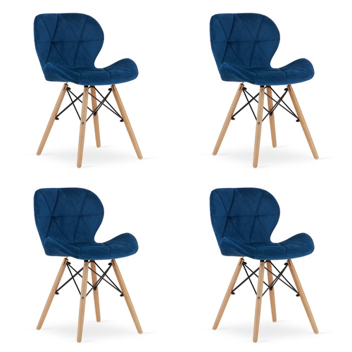 Krzesło LAGO Aksamit - granatowe x 4