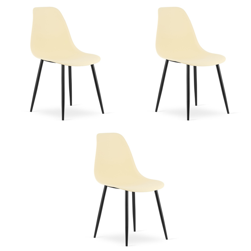 Krzesło WAT kremowe / nogi czarne x 3