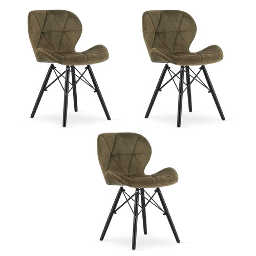 Krzesło LAGO Aksamit - brąz / nogi czarne x 3