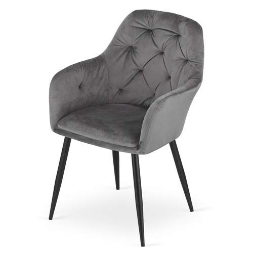 Krzesło DAKAR - ciemny szary aksamit x 2