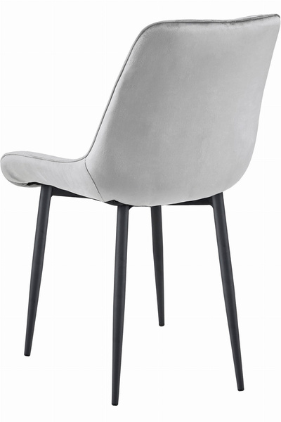 Krzesło TOR - aksamit srebrno-szary / nogi czarne x 4