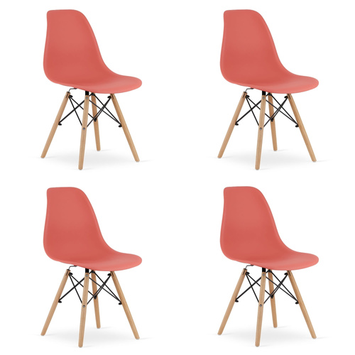 Krzesło OSAKA cynober / nogi naturalne x 4
