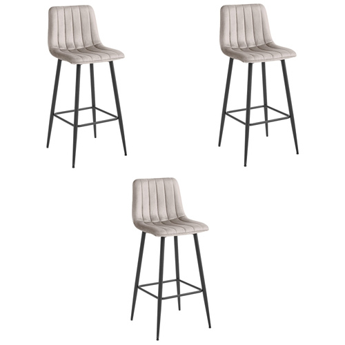 Hoker POZZA - aksamit ciemny beż / nogi czarne x 3