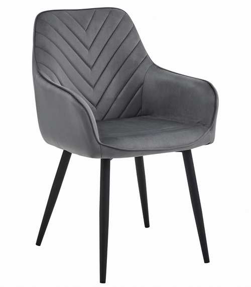 Krzesło NANA - ciemny szary aksamit / nogi czarne x 1