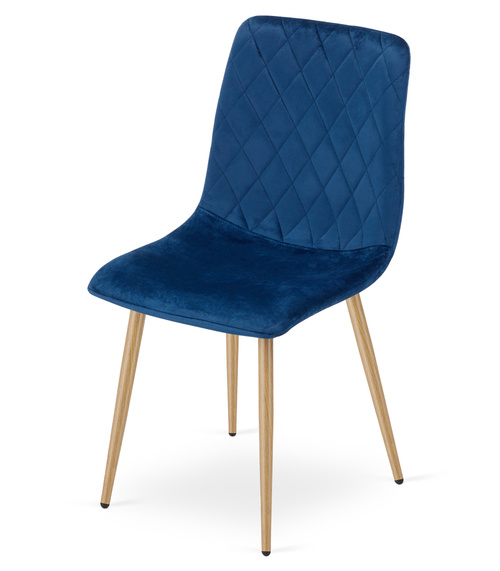 Krzesło TURIN - granat aksamit / nogi kolor drewna x 3