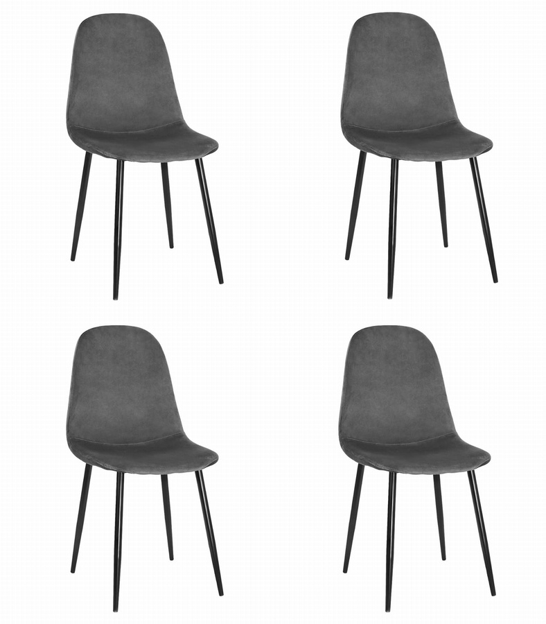 Krzesło COMO - ciemny szary aksamit x 4