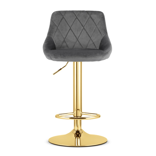 Hoker KAST - aksamit szary / baza złota x 2