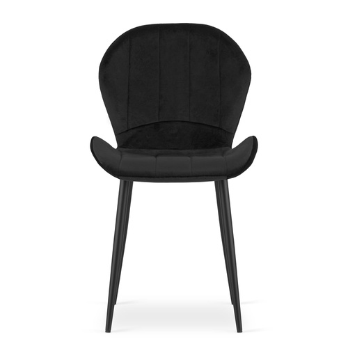Krzesło TERNI - czarny aksamit x 4