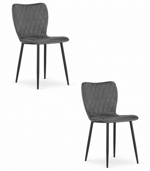 Krzesło FOX - ciemny szary aksamit x 2