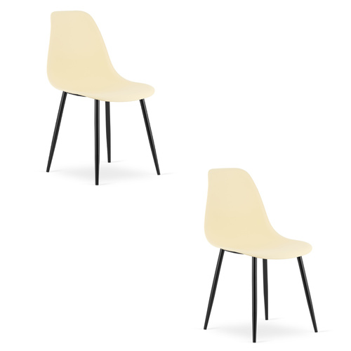 Krzesło WAT kremowe / nogi czarne x 2