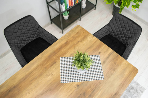 Krzesło NOLA - aksamit czarny / nogi czarne x 1