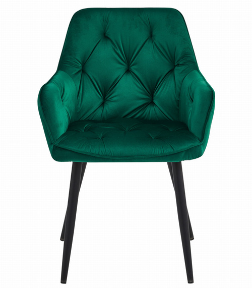 Krzesło JORK - ciemna zieleń aksamit / nogi czarne x 1