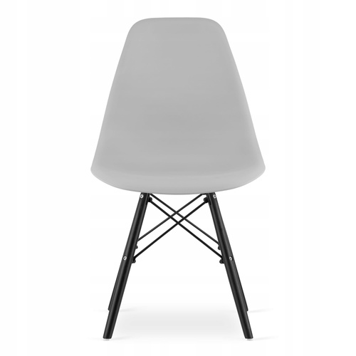 Zestaw stół okrągły TODI 80 czarny + 4 krzesła OSAKA szare