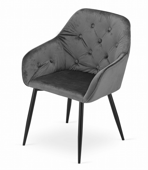 Krzesło FORIO - szary aksamit / nogi czarne x 1