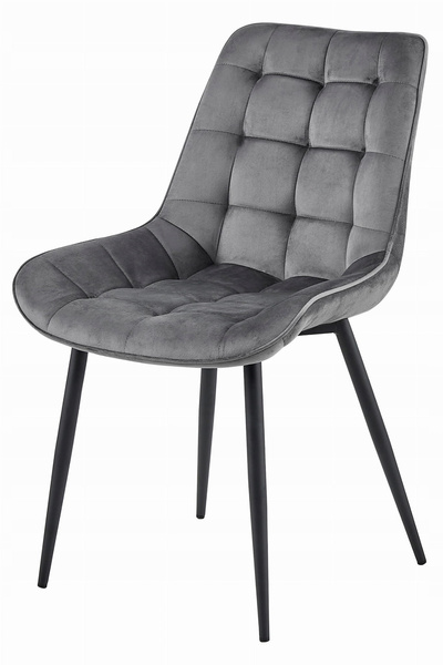 Krzesło BERA - ciemny szary aksamit / nogi czarne x 3