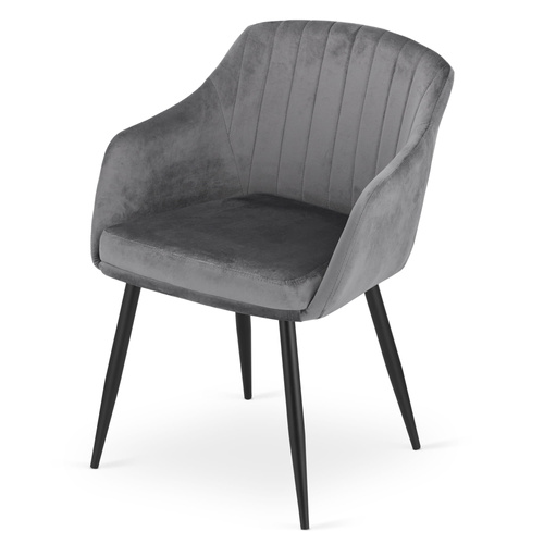 Krzesło DAXO - ciemny szary aksamit x 2