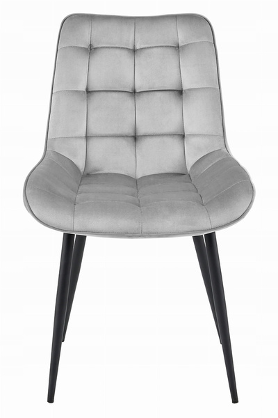 Krzesło BERA - aksamit srebrno-szary / nogi czarne x 3