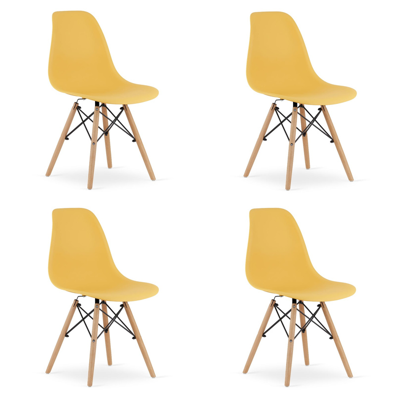 Krzesło OSAKA musztarda / nogi naturalne x 4