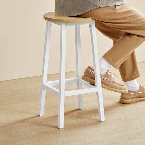 Taboret barowy - dąb / nogi białe