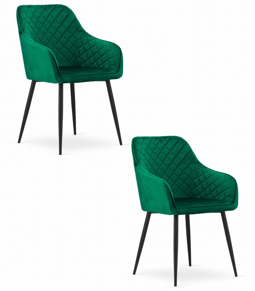 Krzesło NUGAT - zielony aksamit / nogi czarne x 2
