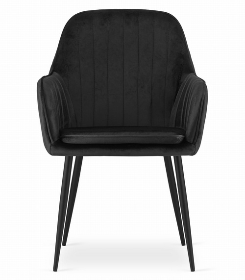 Krzesło LUGO - aksamit czarny / nogi czarne x 1