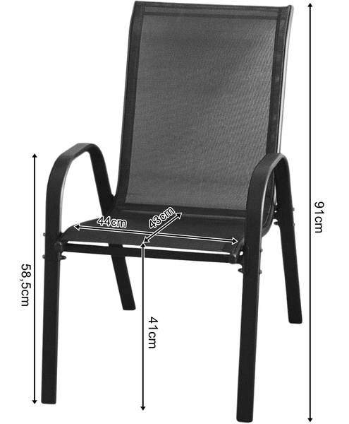 Stół okrągły ISLAND 60cm + 4x Krzesło SOFIA czarne