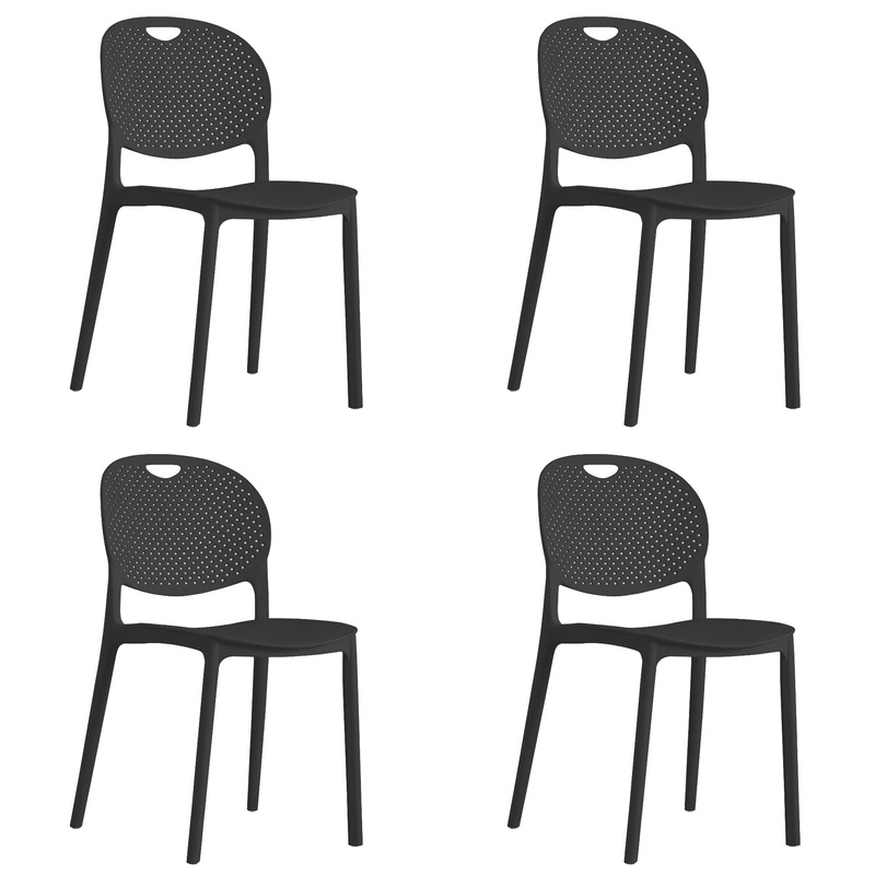 Krzesło LUMA - czarne x 4