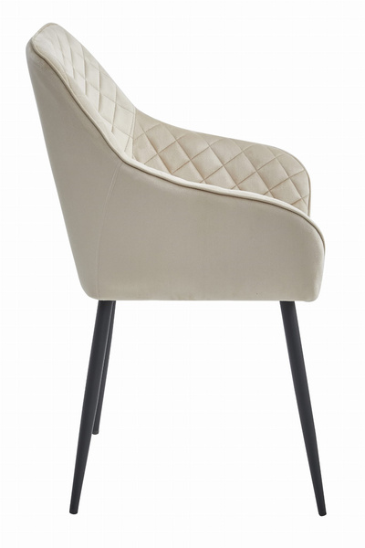 Krzesło NUGAT - beż aksamit / nogi czarne x 2