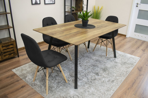 Krzesło DUMO - czarny aksamit x 3