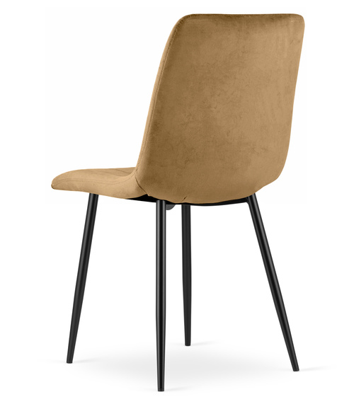 Krzesło LAVA - brązowy aksamit / nogi czarne x 4