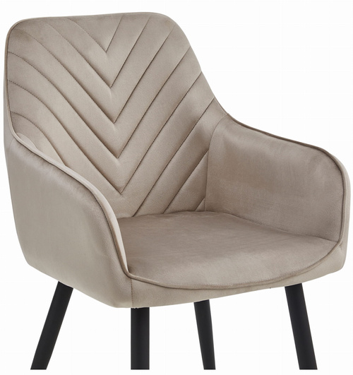 Krzesło NANA - ciemny beż aksamit / nogi czarne x 2