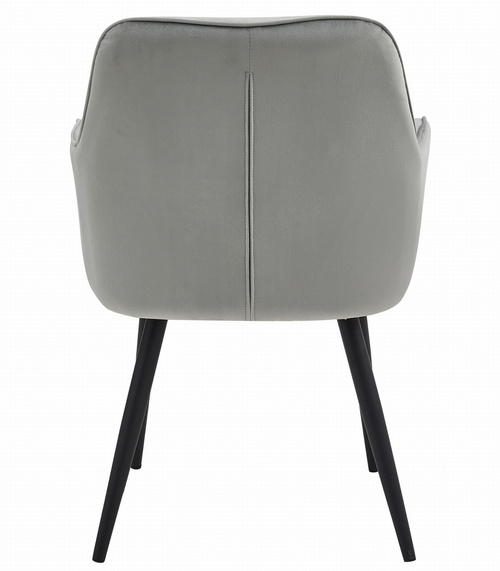 Krzesło JORK - aksamit srebrno-szary / nogi czarne x 2