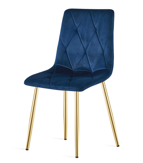 Krzesło LIBRA - granat aksamit / nogi kolor złoty x 3