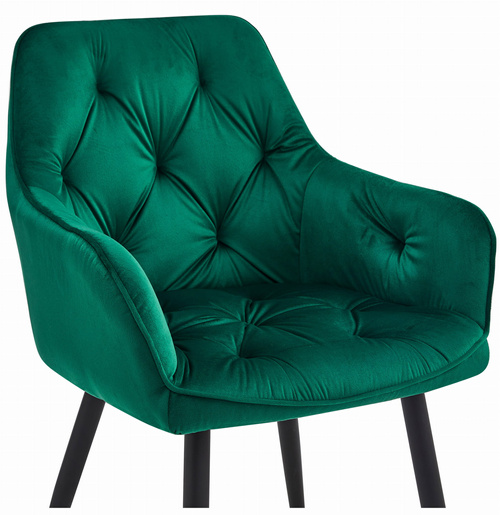 Krzesło JORK - ciemna zieleń aksamit / nogi czarne x 1
