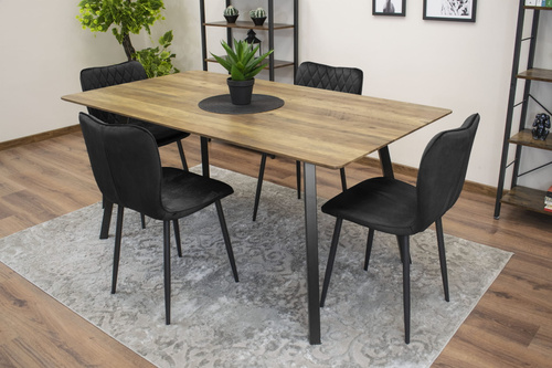 Krzesło FOX - czarny aksamit x 2