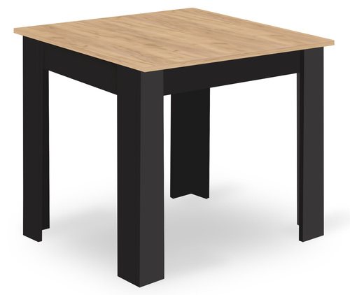 Zestaw Stół NP 80x80 Artisan nogi czarne + 4 krzesła WAT czarne / nogi naturalne