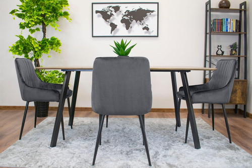 Krzesło MONZA - ciemny szary aksamit x 1