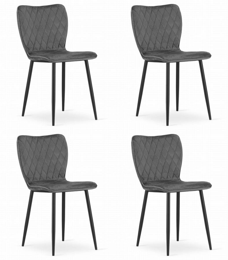 Krzesło FOX - ciemny szary aksamit x 4