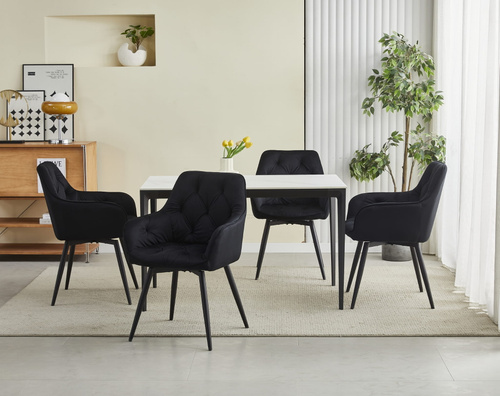 Krzesło JORK360 - czarny aksamit / nogi czarne x 2