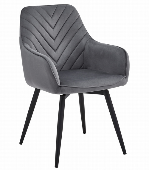 Krzesło NANA360 - ciemny szary aksamit / nogi czarne x 2