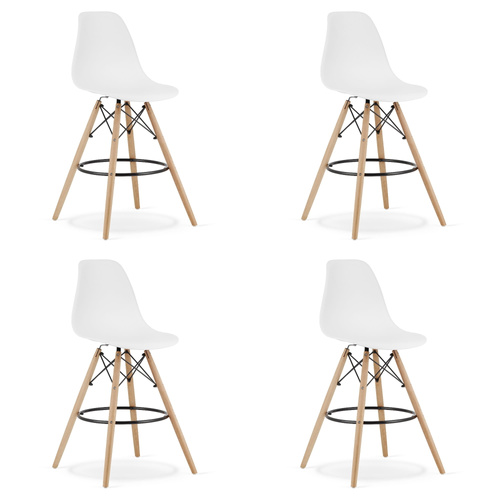 Hoker LAMAL biały / nogi naturalne x 4