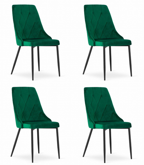 Krzesło IMOLA - ciemna zieleń aksamit x 4